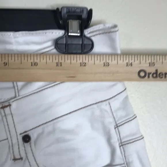 One teaspoon Hoodlums mid waist stretched fitted bow leg white jeans size 27 - Picture 5 of 13